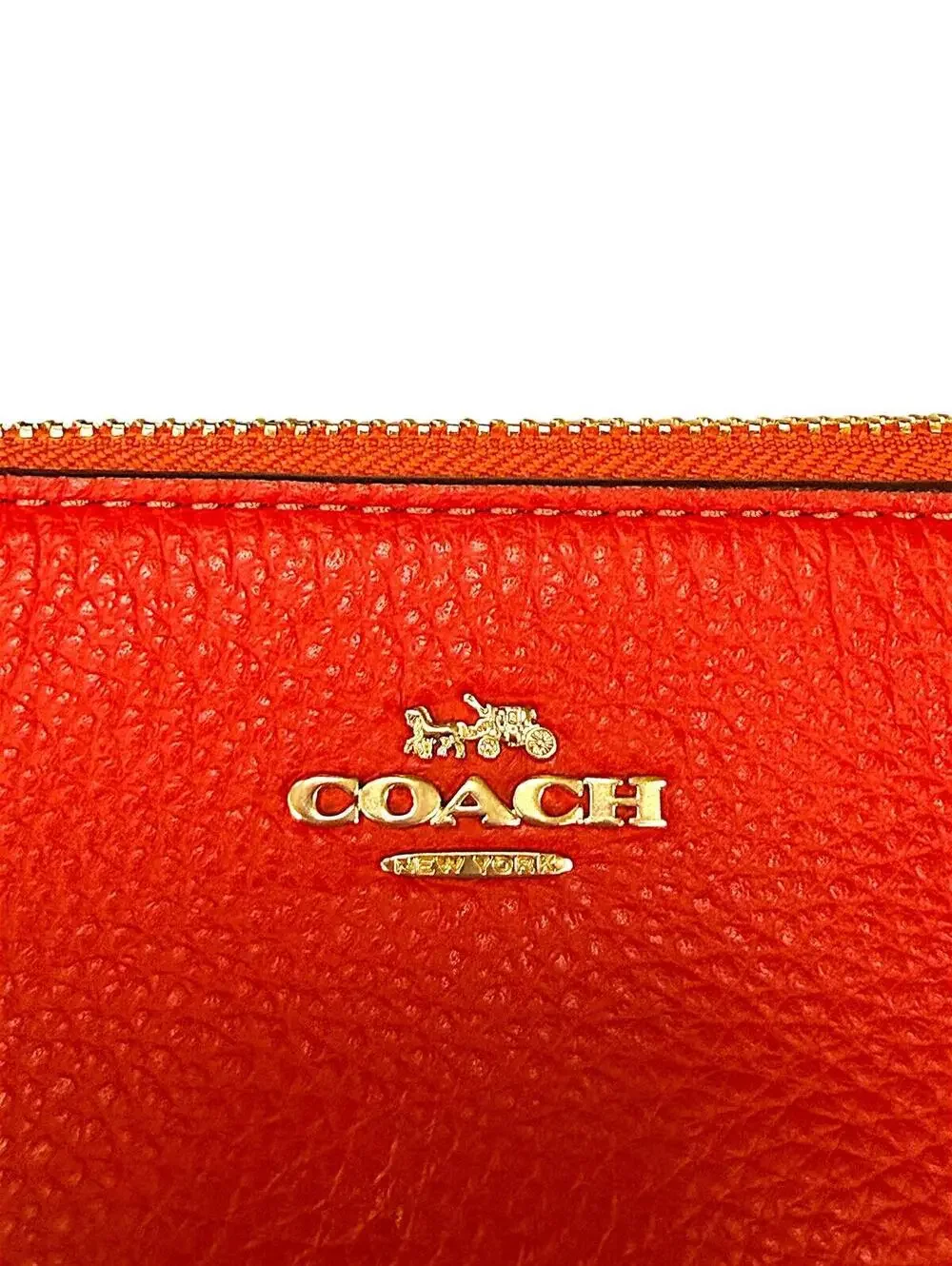 Coach Nolita 19 Pebble Leather Wristlet Carnation Red Gold Tone Pouch NWT